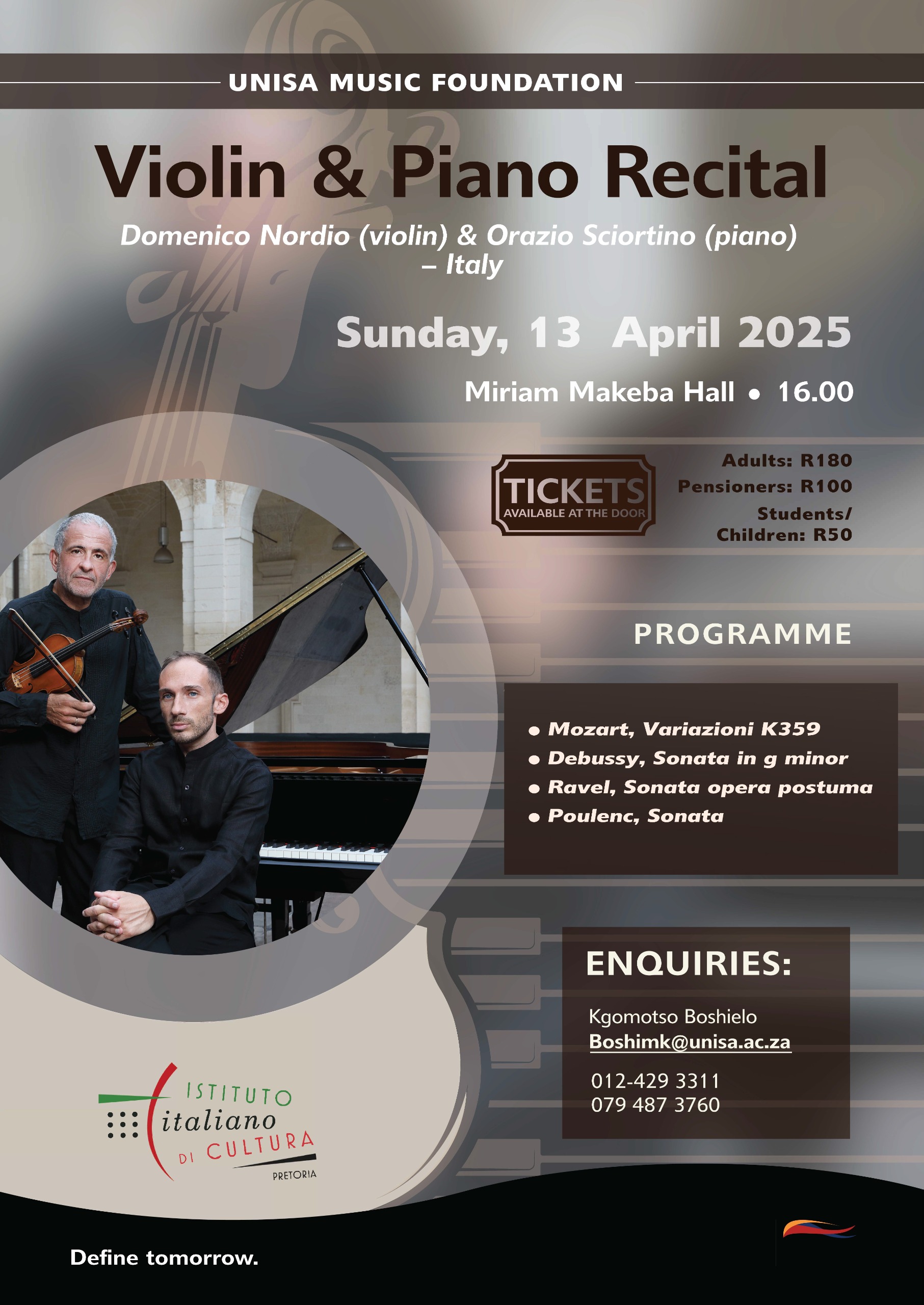 DOMENICO NORDIO & ORAZIO SCIORTINO VIOLIN & PIANO DUO Poster