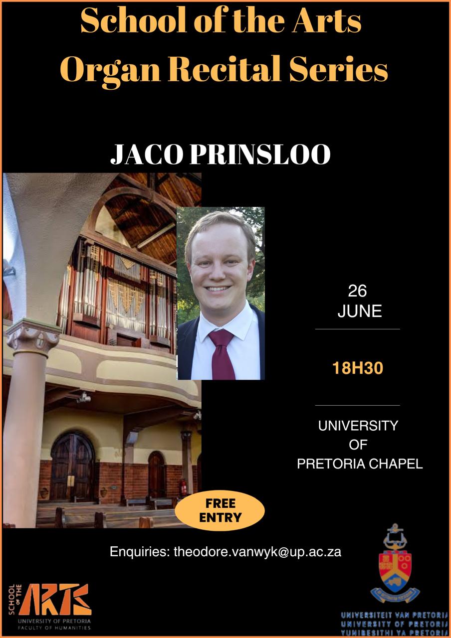 School of the Arts Organ Recital Series Poster