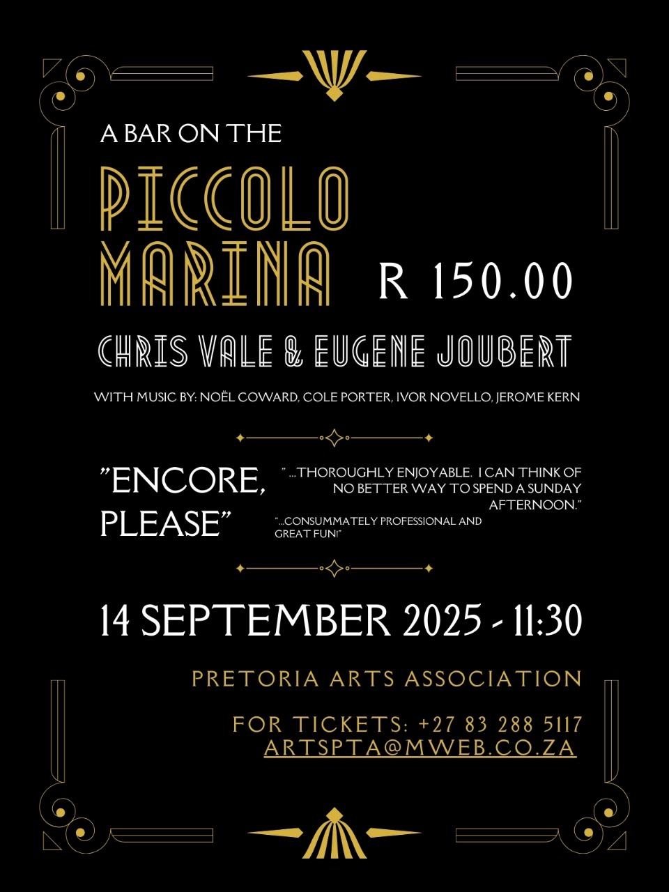 A Bar on the Piccolo Marina with Join Chris Vale & Eugene Joubert Poster