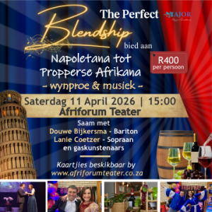 The Perfect Blendship bied aan: Napoletana tot Propperse Afrikana – wynproe en musiek Poster