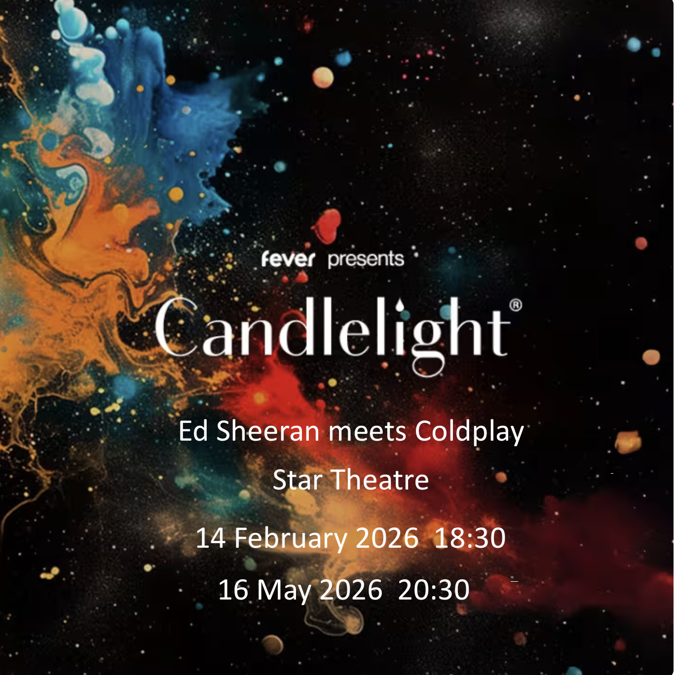 Candlelight : Ed Sheeran meets Coldplay Poster