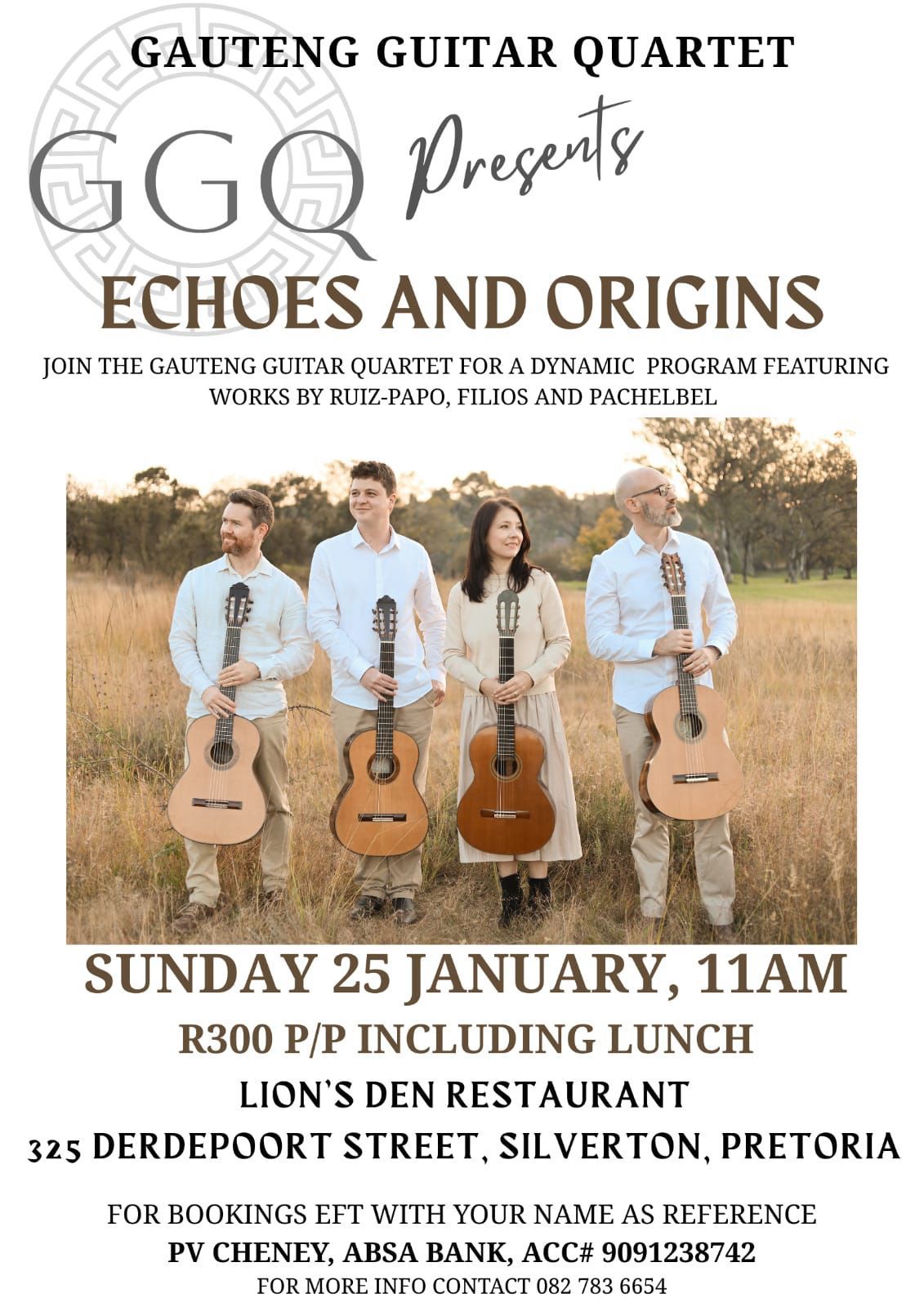 Echoes and Origins – Gauteng Guitar Quartet Poster