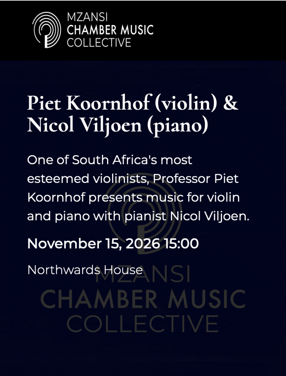Piet Koornhof (violin) & Nicol Viljoen (piano) Poster