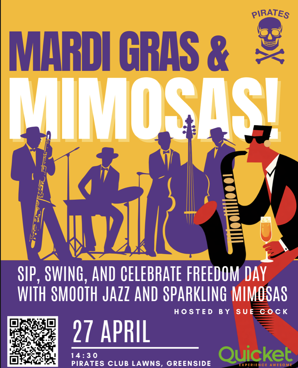 Mardi Gras and Mimosas! Poster