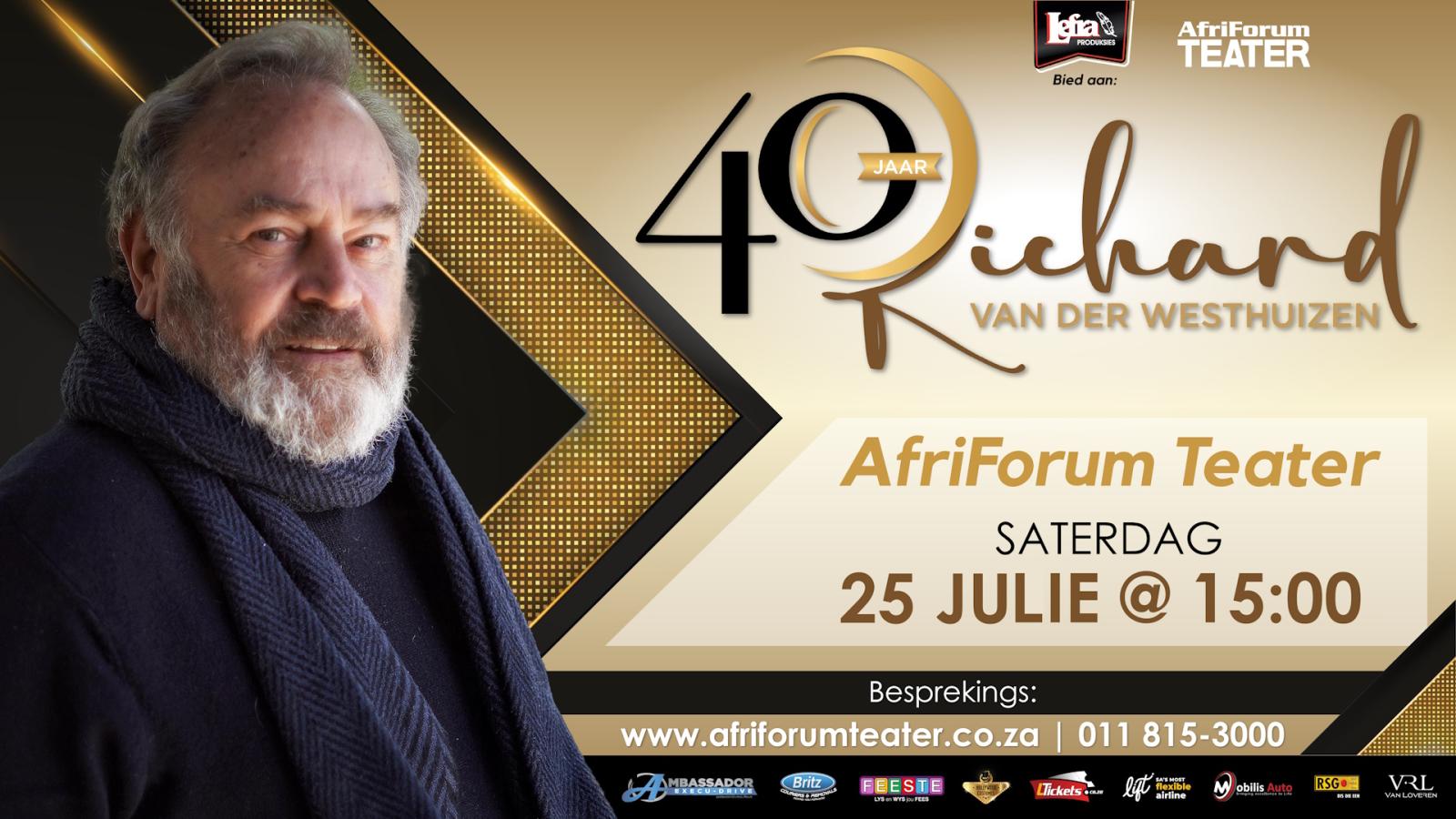 Richard van der Westhuizen – 40 Poster